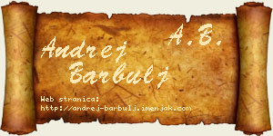 Andrej Barbulj vizit kartica